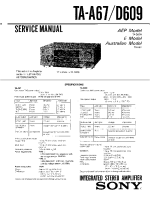 Sony TA-D609 - Service Manual 